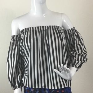 Black and white striped top